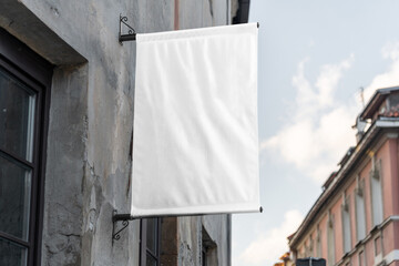 Blank billboard sign mockup in the urban environment, empty space to display your advertising or...