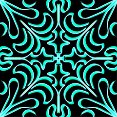 Abstract Light Neon  Leaf Effect Pattern Geometry Background Design