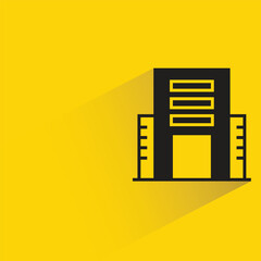 office building on yellow background vector illustration