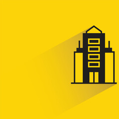 office building on yellow background vector illustration