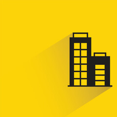 office building on yellow background vector illustration