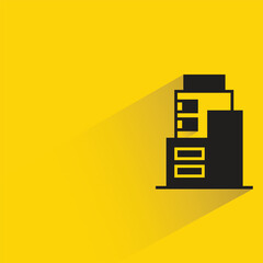office building on yellow background vector illustration