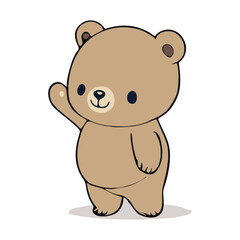 A cute little teddy bear isolated on white background.