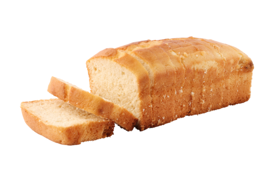 Sliced pound cake isolated on transparent background