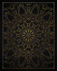 Golden abstract mandala luxury style pattern design