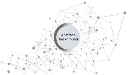 Abstract background and geometric pattern with connecting dots and lines. Network concept, internet connection and global communication concept, scientific and molecular background