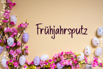 Flower Arrangement, Easter Decoration, Fruehjahrsputz Means Spring Cleaning