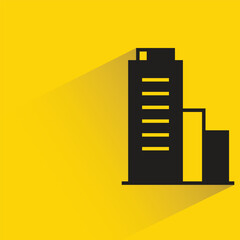 office building on yellow background vector illustration