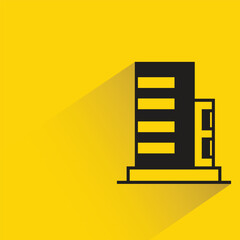 office building on yellow background vector illustration