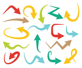 colorful arrows symbol set vector illustration