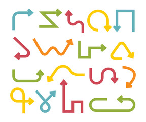 colorful arrows symbol set vector illustration