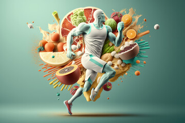 Fototapeta na wymiar sports and healthy eating concept generative AI
