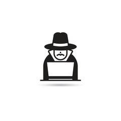 hacker icon on white background vector illustration