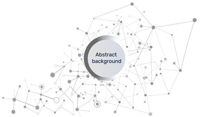 Abstract background and geometric pattern with connecting dots and lines. Network concept, internet connection and global communication concept, scientific and molecular background