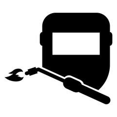 Welding technology icon, metal tool equipment symbol, safe weld vector illustration
