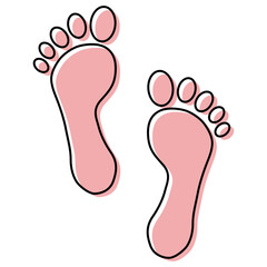 Foot print human sign, track walking design icon, outline vector illustration
