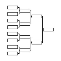 Bracket sport tournament, blank elimination event sign, playoff match vector illustration