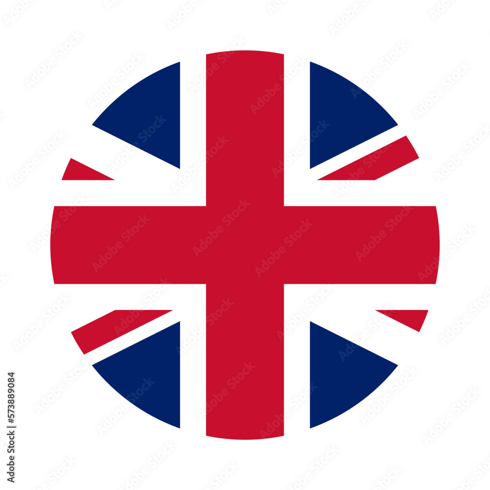 Poster round circle flag selection button badge icon with uk united kingdom union jack flag for the english