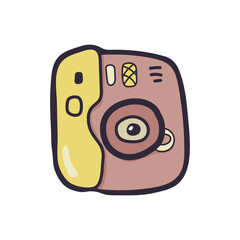 camera illustration isolated on a white background. camera icon drawn-hand. vector illustration.