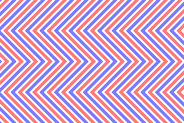 Red and blue zigzag chevron lines fabric pattern on white background vector. Wall and floor ceramic tiles pattern.