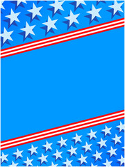 United States  flag symbols patriotic border frame on blue background with copy space for your text.	