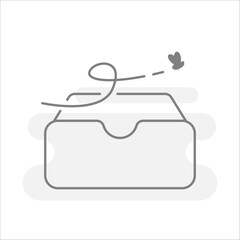 No file or document, empty cabinet box concept illustration line icon design vector eps10