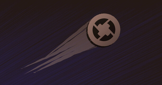 February 21 2023 Illustration of the crypto asset token ZRX coin take off, $ZRX unstick, skyrocketing in a bull run. Rise of 0x 