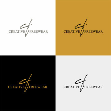 cf logo simple design vector