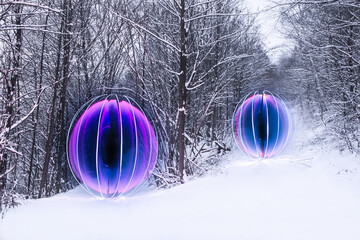 orbs in the snow