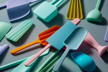 Silicone spatules background, generative ai