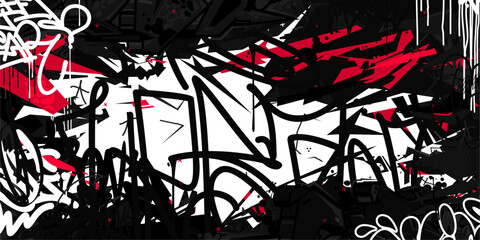 Abstract Flat Urban Street Art Graffiti Style Vector Illustration Template Background Art