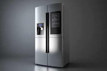 Smart fridge in a isolated background, generative ai