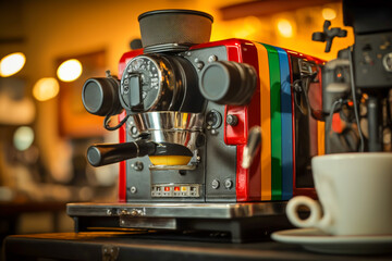 Obraz na płótnie Canvas Professional colour coffee maker in a isolate background, generative ai