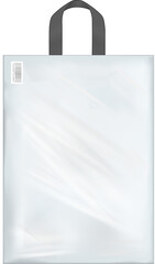 Transparent plastic shopping bag . PNG design on transparent background