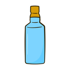 Blue bottle. Cartoon. Vector illustration. Isolated on white background	
