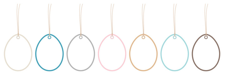7 Hangtags Ostereier Rahmen Retro