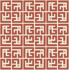 Abstract Geometric Squares Lines Art Deco Minimal Labyrinth Vector Pattern Trendy Fashion Colors Perfect for Allover Fabric Print or Wrapping Paper