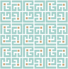 Abstract Geometric Squares Lines Art Deco Minimal Labyrinth Vector Pattern Trendy Fashion Colors Perfect for Allover Fabric Print or Wrapping Paper