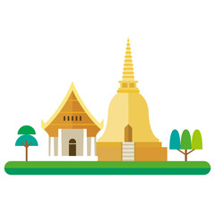 Obraz premium Golden pagoda and buddhism temple