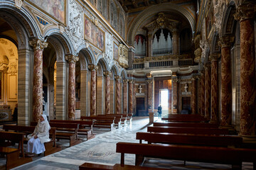Basilica di San Marco Evangelista al Campidoglio, baroque and renaissance styled church in Rome,...