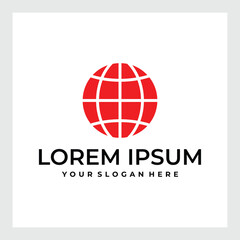 Logo stylized spherical surface with abstract shapes. This logo is suitable for global company, world technologies and media and publicity agencies