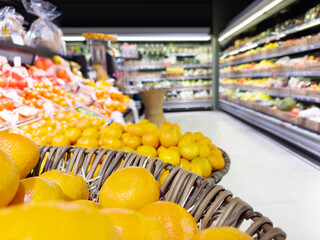 buying fruits at the market(oranges, tangerines, lemons, lime)