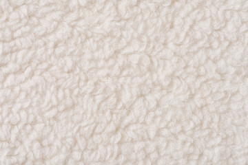 white plush fabric texture background , background pattern of soft warm material