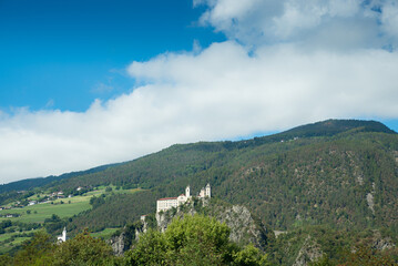 Fototapeta na wymiar view from the highway to Saben benedictine monastery, Klausen south Tyrol