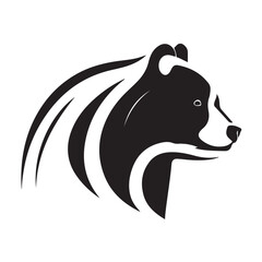 Bear illustration vector drawing. Logo of bear