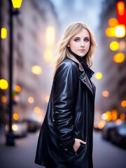Fototapeta premium stylish young woman, AI generated