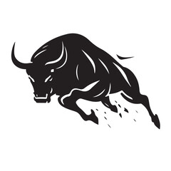 Vector bull design on white background. Wild Animals. Easy editable vector illustration.
