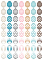 56 Bunte Ostereier Retro Mit Weißen Mustern