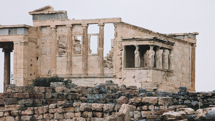 Fototapeta na wymiar Acropolis Close Up View In Athens