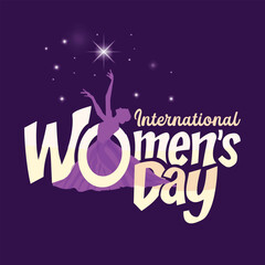 Happy women's day March 8, women, international women's day, girl power set of vector illustrations. Flat modern design. Typography. Background for poster, t-shirt, banner